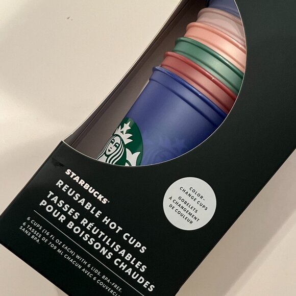 Reusable Color Changing Hot Cups from Starbucks (new in box / set‎ of 6) (w/a/x) - Picture 3 of 16